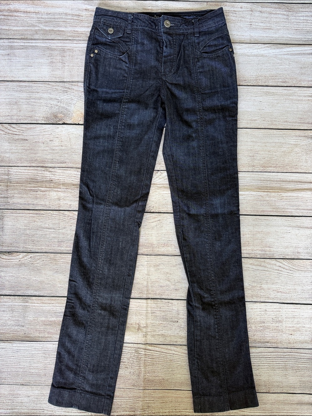 Rare Y2K London Jean Victoria’s Secret Dark Blue Straight-Leg Jeans Size 0 2 XS